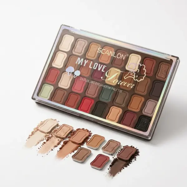 2-4 24-Color Eyeshadow Palette -Long-lasting Wear Multi-Use Powder for Eye