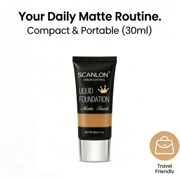 7-2 SCANLON Matte Foundation: Oil-Control & Long-Lasting 30ml