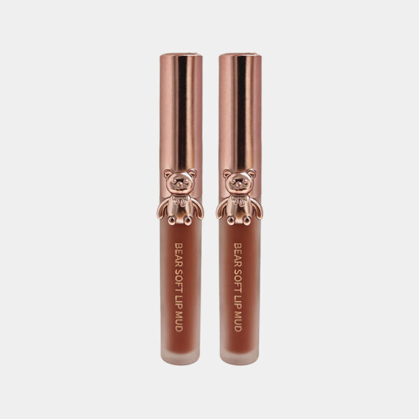唇釉-5 Cute Bear Soft Matte Lip Mud - Long-Lasting Velvet Lip